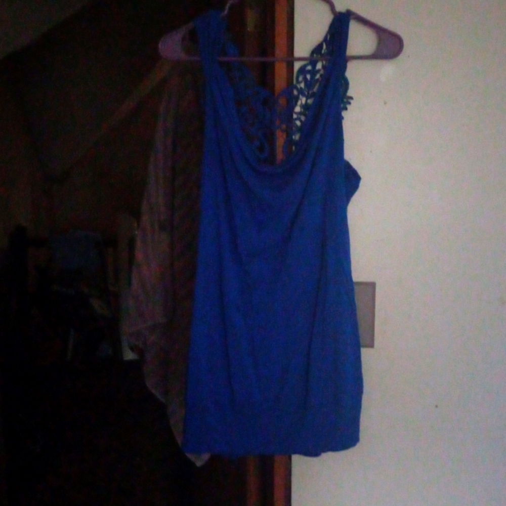 Blue dress\ low hanging top